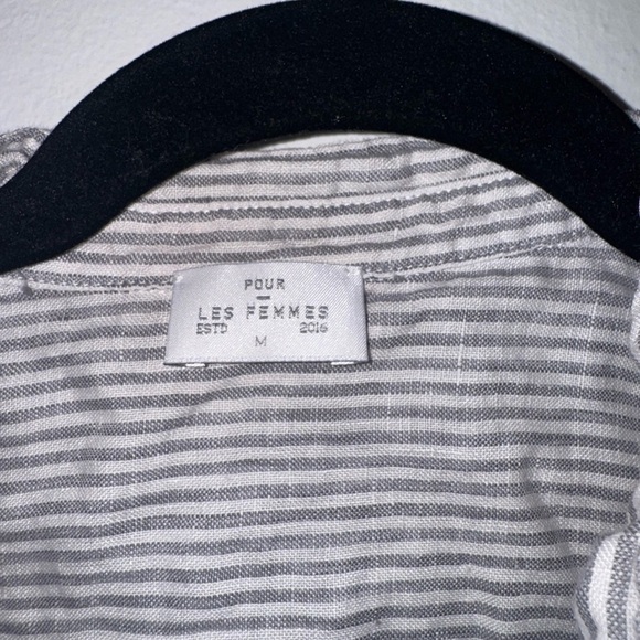 Striped Gray Long Sleeve Shirt & shorts sleep set - Picture 3 of 10